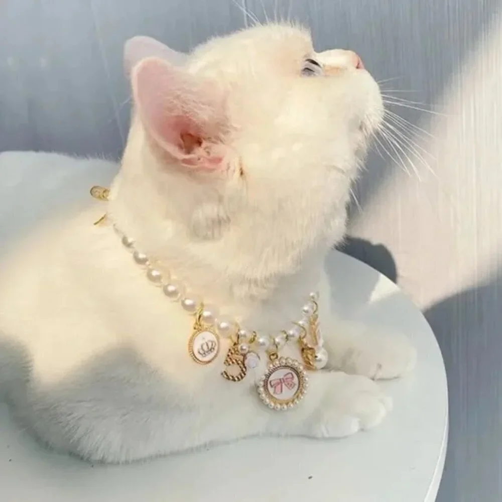 Rhinestone Pearl Necklace for Dog & Cat
